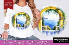 Mediterranean Round Tshirt Background - Summer PNG Product Image 1