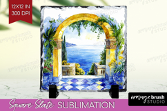 Mediterranean Slate PNG - Summer Square Slate Sublimation Product Image 1
