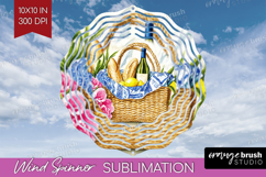 Mediterranean Wind Spinner Sublimation PNG - Summer Round Product Image 1