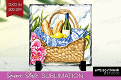 Mediterranean Slate PNG - Summer Square Slate Sublimation Product Image 1