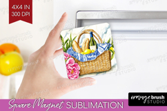 Mediterranean Magnet Sublimation - Summer Square Magnet PNG Product Image 1
