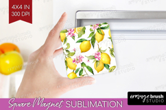 Mediterranean Magnet Sublimation - Summer Square Magnet PNG Product Image 1