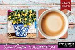 Mediterranean Square Coaster - Summer Coaster PNG Product Image 1