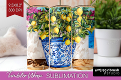Mediterranean Tumbler Wrap - Summer Tumbler PNG Sublimation Product Image 1