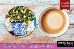 Mediterranean Round Coaster - Summer Coaster PNG Sublimation Product Image 1