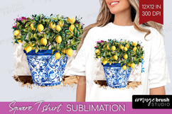 Mediterranean Square Tshirt Background - Summer PNG Product Image 1