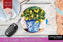 Mediterranean Car Coaster - Summer Coaster PNG Sublimation Product Image 1
