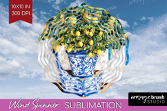 Mediterranean Wind Spinner Sublimation PNG - Summer Round Product Image 1