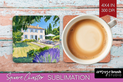 Mediterranean Square Coaster - Summer Coaster PNG Product Image 1