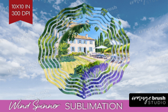 Mediterranean Wind Spinner Sublimation PNG - Summer Round Product Image 1