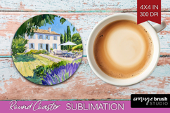 Mediterranean Round Coaster - Summer Coaster PNG Sublimation Product Image 1
