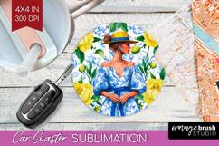 Mediterranean Car Coaster - Summer Coaster PNG Sublimation Product Image 1