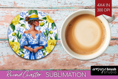 Mediterranean Round Coaster - Summer Coaster PNG Sublimation Product Image 1