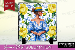 Mediterranean Slate PNG - Summer Square Slate Sublimation Product Image 1