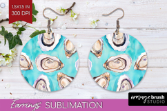 Mediterranean Round Earrings - Summer PNG Sublimation Product Image 1