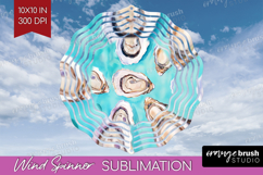 Mediterranean Wind Spinner Sublimation PNG - Summer Round Product Image 1