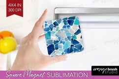Mediterranean Magnet Sublimation - Summer Square Magnet PNG Product Image 1