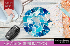 Mediterranean Car Coaster - Summer Coaster PNG Sublimation Product Image 1
