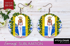 Mediterranean Round Earrings - Summer PNG Sublimation Product Image 1