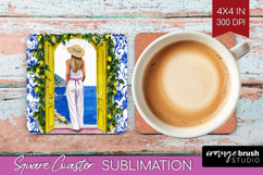 Mediterranean Square Coaster - Summer Coaster PNG Product Image 1