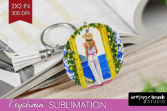 Mediterranean Keychain PNG - Summer Keychain Sublimation Product Image 1