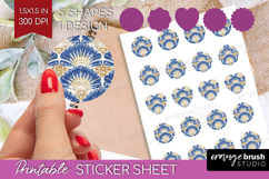 Mediterranean Round Sticker - Summer Printable Sticker Sheet Product Image 1