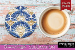 Mediterranean Round Coaster - Summer Coaster PNG Sublimation Product Image 1