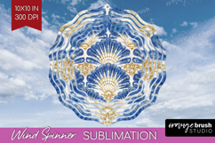 Mediterranean Wind Spinner Sublimation PNG - Summer Round Product Image 1