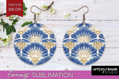 Mediterranean Round Earrings - Summer PNG Sublimation Product Image 1