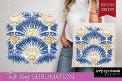 Mediterranean Tote Bag - Summer Tote Bag PNG Sublimation Product Image 1