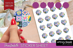 Mediterranean Round Sticker - Summer Printable Sticker Sheet Product Image 1