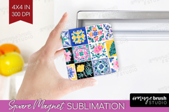Mediterranean Magnet Sublimation - Summer Square Magnet PNG Product Image 1