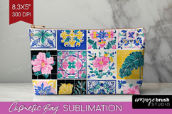 Mediterranean Cosmetic Bag - Summer Makeup Bag PNG Product Image 1