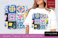 Mediterranean Square Tshirt Background - Summer PNG Product Image 1