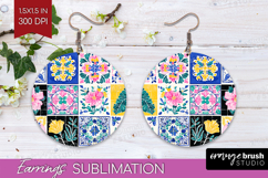 Mediterranean Round Earrings - Summer PNG Sublimation Product Image 1