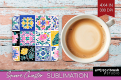 Mediterranean Square Coaster - Summer Coaster PNG Product Image 1