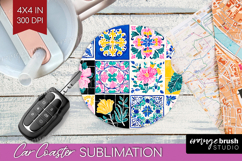 Mediterranean Car Coaster - Summer Coaster PNG Sublimation Product Image 1