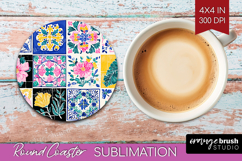 Mediterranean Round Coaster - Summer Coaster PNG Sublimation Product Image 1