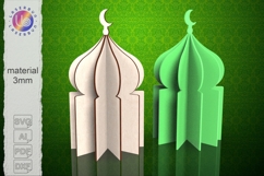 Large 3D Mosque SVG 15×28cm Eid Laser Cut of a five-piece Product Image 1