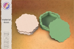 Large Hexagon Gift Box SVG with Scalloped Lid 30cm Product Image 1