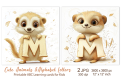 Meerkat, Baby Animal Alphabet Letters ABC Printable cards Product Image 1