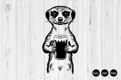 Meerkat Holding A Mug of Beer SVG, Meerkat SVG, Animal SVG Product Image 1