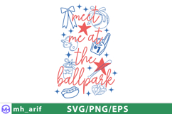 Meet Me at the Ballpark Hand-Drawn SVG T-shirt Design Product Image 1