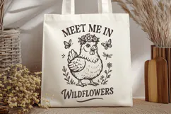 Meet Me in Wildflowers Chicken SVG PNG | Cute Farm Chicken Product Image 2