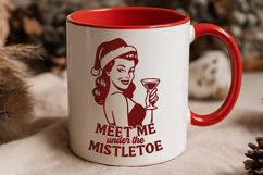 Retro Christmas SVG Meet Me Under the Mistletoe | Funny PNG Product Image 3
