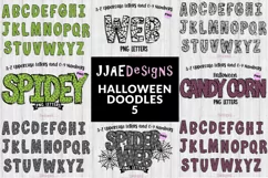Halloween Alphabet Doodle Letter Clipart PNG Bundle Product Image 6