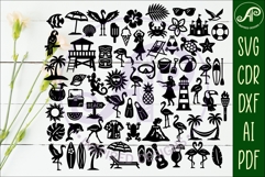 Summer Mega Bundle SVG, 60 Beach &amp; Tropical Silhouettes Product Image 2