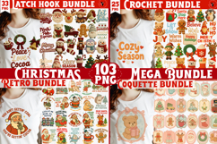 Christmas Crochet, Latch Hook, retro sublimation MEGA bundle Product Image 1