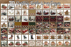 Large Christmas PNG bundle with printable bookmarks, magnetic bookmarks, round ornaments, Christmas kitchen towels and 20oz tumbler wraps shown as holiday craft designs for Cricut and Silhouette as printable and sublimation artwork.