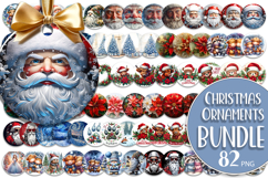 Christmas Ornament Sublimation, Round Ornament Png Product Image 1